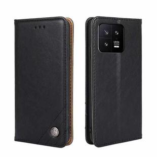 For Xiaomi 13 Non-Magnetic Retro Texture Flip Leather Phone Case(Black)