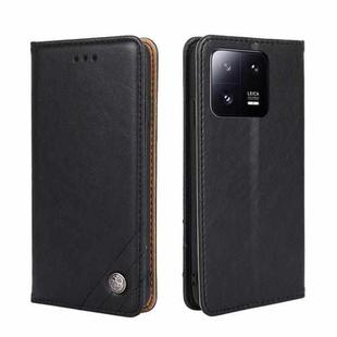 For Xiaomi 13 Pro Non-Magnetic Retro Texture Flip Leather Phone Case(Black)