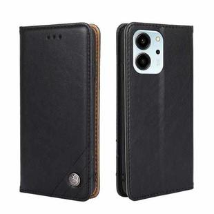 For Honor 80 SE Non-Magnetic Retro Texture Flip Leather Phone Case(Black)