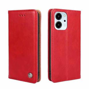 For Honor 80 SE Non-Magnetic Retro Texture Flip Leather Phone Case(Red)