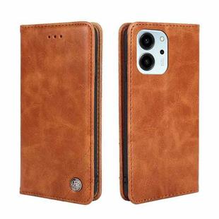 For Honor 80 SE Non-Magnetic Retro Texture Flip Leather Phone Case(Brown)