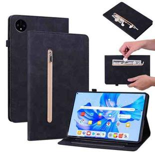 For Huawei MatePad Pro 11 2022 Skin Feel Solid Color Zipper Leather Tablet Case(Black)