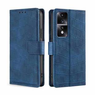 For Honor 80 GT Skin Feel Crocodile Magnetic Clasp Leather Phone Case(Blue)