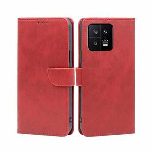 For Xiaomi 13 Calf Texture Buckle Flip Leather Phone Case(Red)