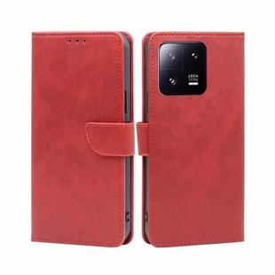 For Xiaomi 13 Pro Calf Texture Buckle Flip Leather Phone Case(Red)