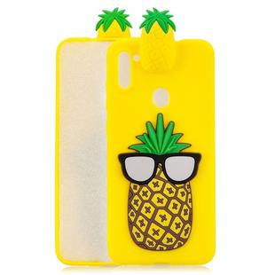 For Galaxy A11 Shockproof 3D Lying Cartoon TPU Protective Case(Pineapple)