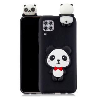 For Huawei P40 Lite Shockproof 3D Lying Cartoon TPU Protective Case(Panda with Red Bow)