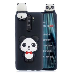 For Xiaomi Redmi Note 8 Pro Shockproof 3D Lying Cartoon TPU Protective Case(Panda with Red Bow)