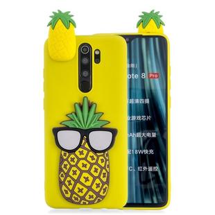 For Xiaomi Redmi Note 8 Pro Shockproof 3D Lying Cartoon TPU Protective Case(Pineapple)