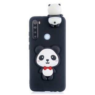 For Xiaomi Redmi Note 8T Shockproof 3D Lying Cartoon TPU Protective Case(Panda with Red Bow)