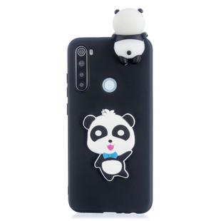 For Xiaomi Redmi Note 8T Shockproof 3D Lying Cartoon TPU Protective Case(Panda with Blue Bow)