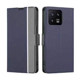 For Xiaomi 13 Twill Texture Side Button Leather Phone Case(Blue)