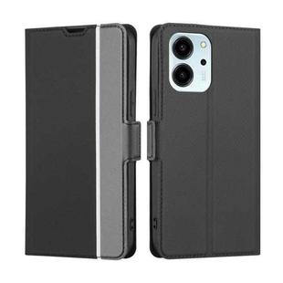 For Honor 80 SE Twill Texture Side Button Leather Phone Case(Black)