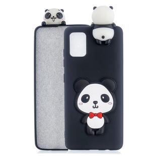 For Galaxy A41 Shockproof 3D Lying Cartoon TPU Protective Case(Panda with Red Bow)
