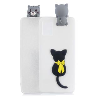 For Galaxy S20+ Shockproof 3D Lying Cartoon TPU Protective Case(Little Black Cat)