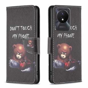 For vivo Y02 4G Drawing Pattern Leather Phone Case(Bear)