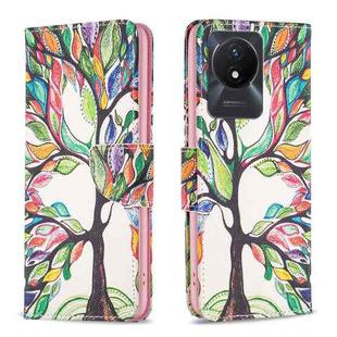 For vivo Y02 4G Drawing Pattern Leather Phone Case(Tree Life)