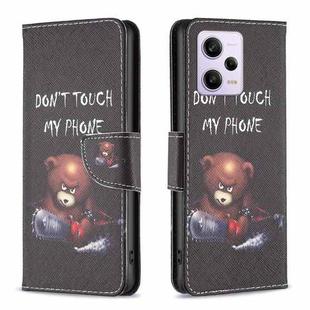 For Xiaomi Redmi Note 12 Pro 5G Global Drawing Pattern Leather Phone Case(Bear)