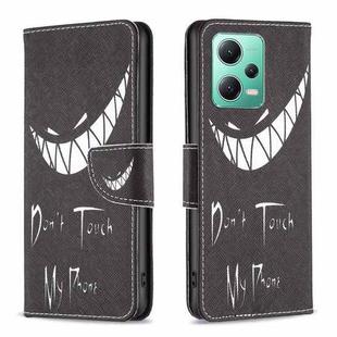 For Xiaomi Redmi Note 12 Global Drawing Pattern Leather Phone Case(Smirk)