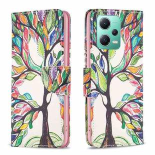 For Xiaomi Redmi Note 12 Global Drawing Pattern Leather Phone Case(Tree Life)