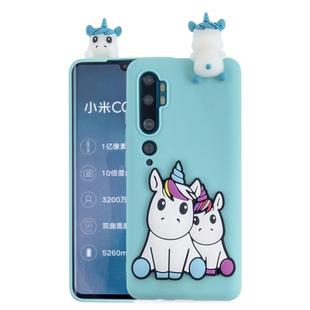 For Xiaomi Mi Note 10 Shockproof 3D Lying Cartoon TPU Protective Case(Couple Unicorn)