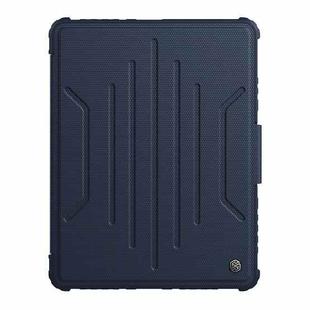 For iPad Pro 12.9 2022 NILLKIN Bumper Snapsafe Multifunctional Leather Tablet Case with Pen Slot(Blue)