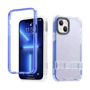 For iPhone 14 Plus 2 in 1 360 Invisible Holder Phone Case(Dark Blue)