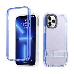 For iPhone 14 Pro 2 in 1 360 Invisible Holder Phone Case(Dark Blue)