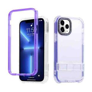 For iPhone 14 Pro Max 2 in 1 360 Invisible Holder Phone Case(Purple)