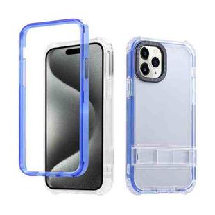 For iPhone 15 Pro Max 2 in 1 360 Invisible Holder Phone Case(Dark Blue)