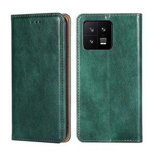 For Xiaomi 13 Gloss Oil Solid Color Magnetic Leather Phone Case(Green)