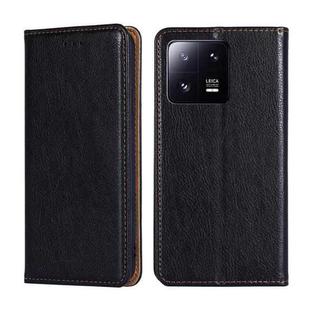 For Xiaomi 13 Pro Gloss Oil Solid Color Magnetic Leather Phone Case(Black)