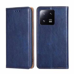 For Xiaomi 13 Pro Gloss Oil Solid Color Magnetic Leather Phone Case(Blue)