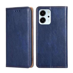 For Honor 80 SE Gloss Oil Solid Color Magnetic Leather Phone Case(Blue)