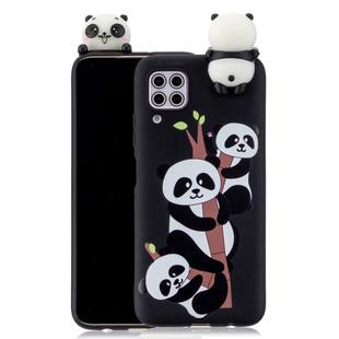 For Huawei P40 Lite Shockproof Cartoon TPU Protective Case(Three Pandas)