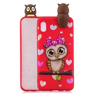 For Galaxy A01 Shockproof Cartoon TPU Protective Case(Red Owl)