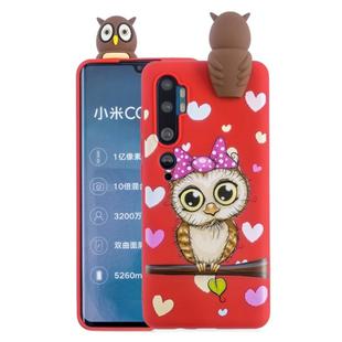 For Xiaomi Mi Note 10 Shockproof Cartoon TPU Protective Case(Red Owl)