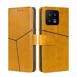 For Xiaomi 13 Geometric Stitching Horizontal Flip Leather Phone Case(Yellow)