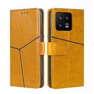 For Xiaomi 13 Pro Geometric Stitching Horizontal Flip Leather Phone Case(Yellow)