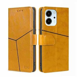For Honor 80 SE Geometric Stitching Horizontal Flip Leather Phone Case(Yellow)