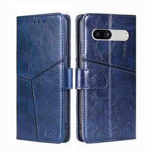 For Google Pixel 7a Geometric Stitching Horizontal Flip Leather Phone Case(Blue)