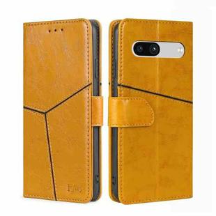 For Google Pixel 7a Geometric Stitching Horizontal Flip Leather Phone Case(Yellow)