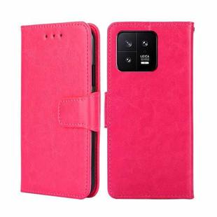 For Xiaomi 13 Crystal Texture Leather Phone Case(Rose Red)