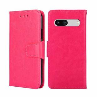 For Google Pixel 7a Crystal Texture Leather Phone Case(Rose Red)