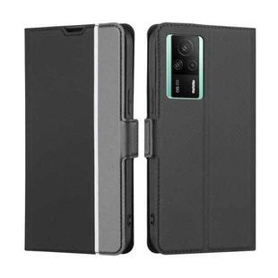 For Xiaomi Redmi K60E Twill Texture Side Button Leather Phone Case(Black)