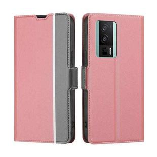 For Xiaomi Redmi K60 / K60 Pro Twill Texture Side Button Leather Phone Case(Pink)