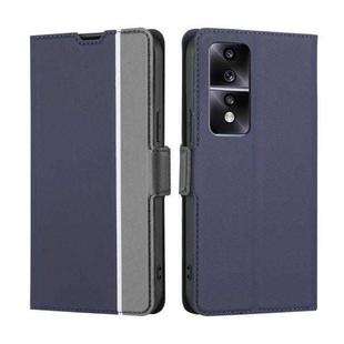 For Honor 80 GT Twill Texture Side Button Leather Phone Case(Blue)