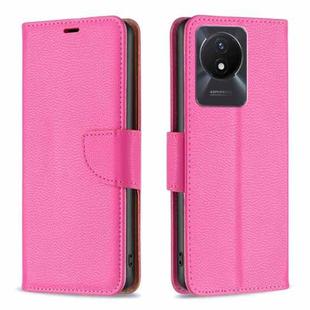 For vivo Y02 4G Litchi Texture Pure Color Leather Phone Case(Rose Red)