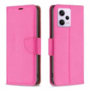 For Xiaomi Redmi Note 12 Pro+ Global Litchi Texture Pure Color Leather Phone Case(Rose Red)