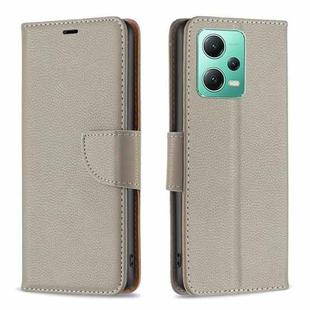 For Xiaomi Redmi Note 12 Global Litchi Texture Pure Color Leather Phone Case(Grey)